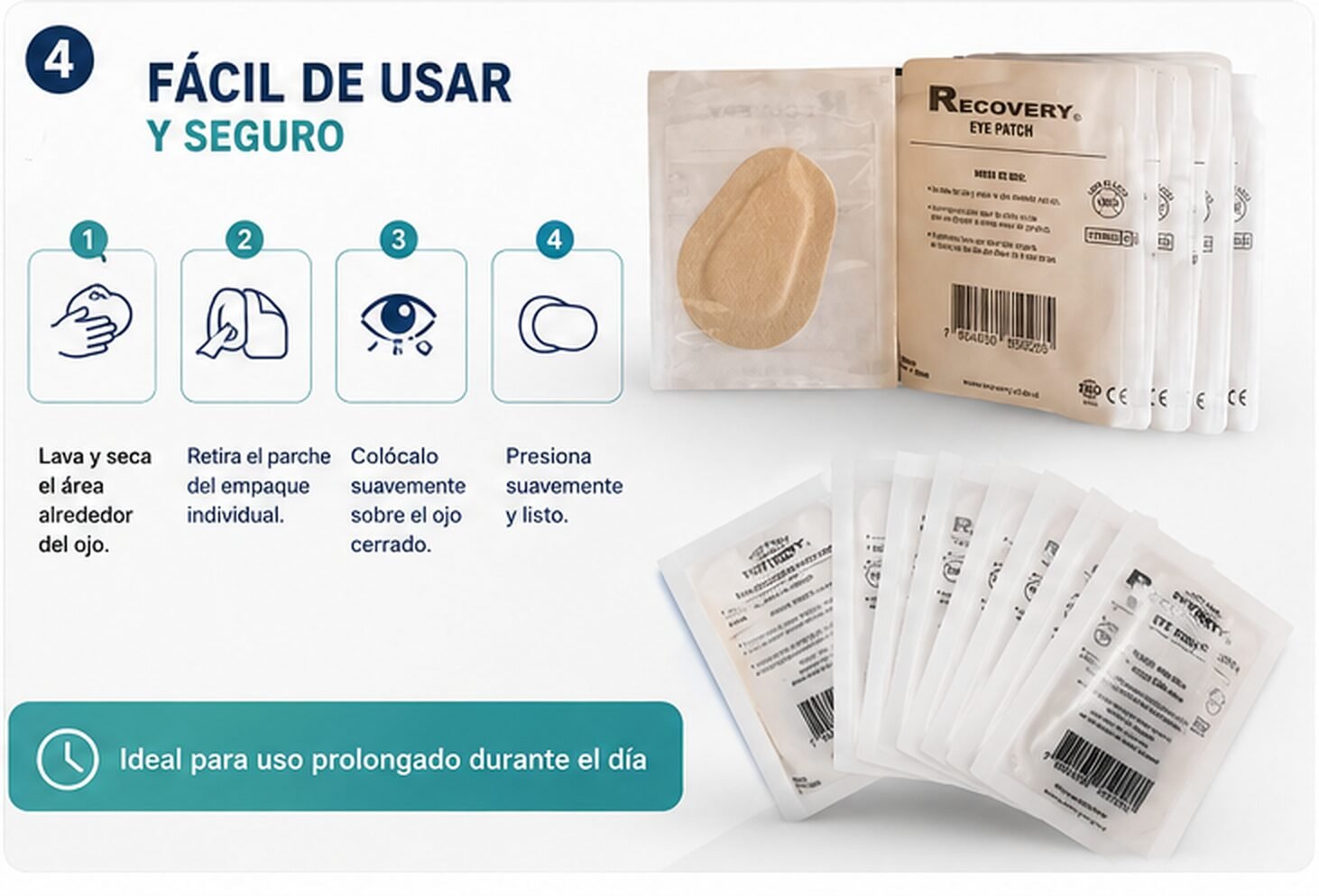 Parche Ocular Recovery 58 x 80 mm - 20 Unidades