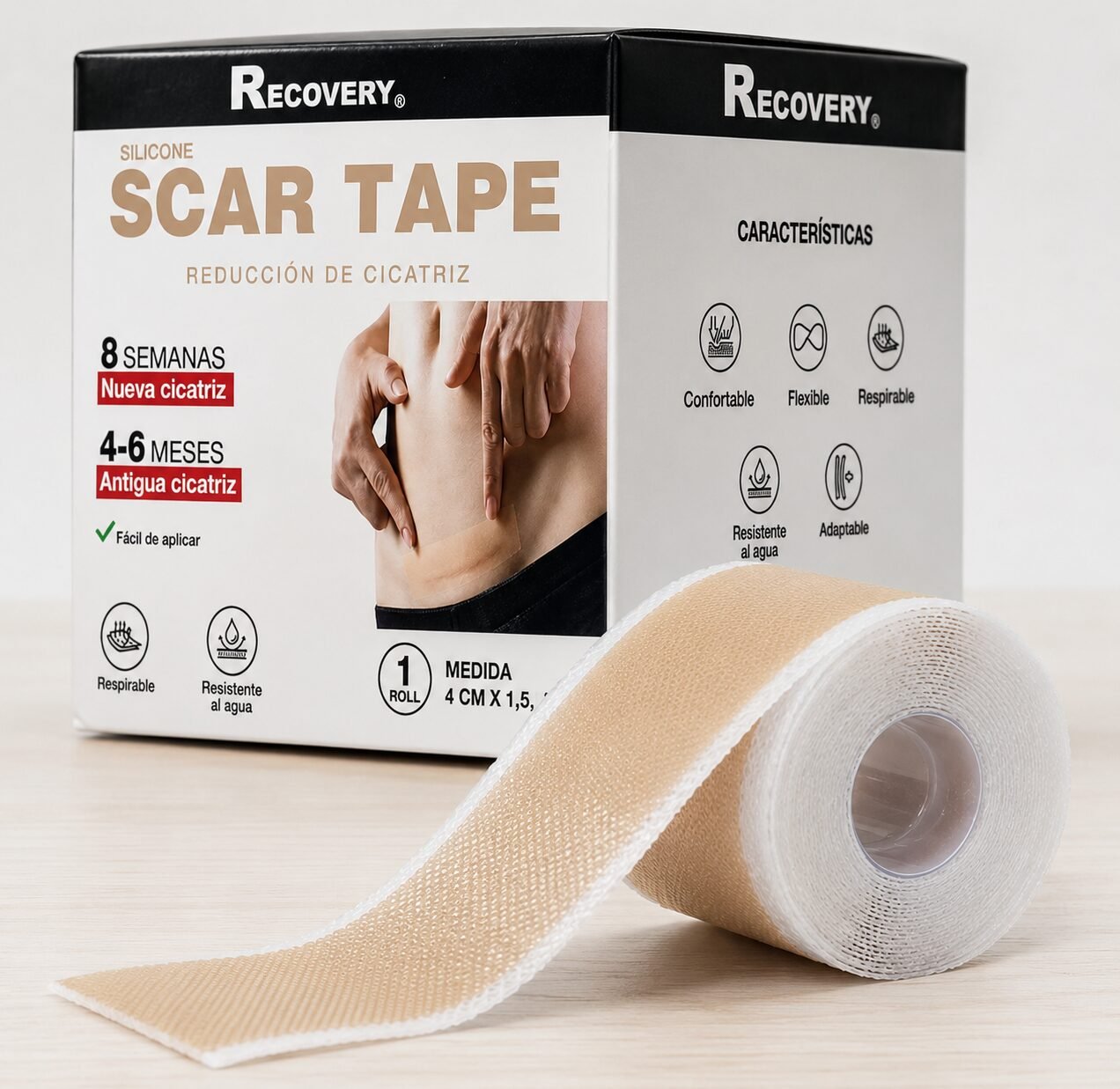Parche de Silicona Recovery para Cicatrices 4 cm x 1,5 m