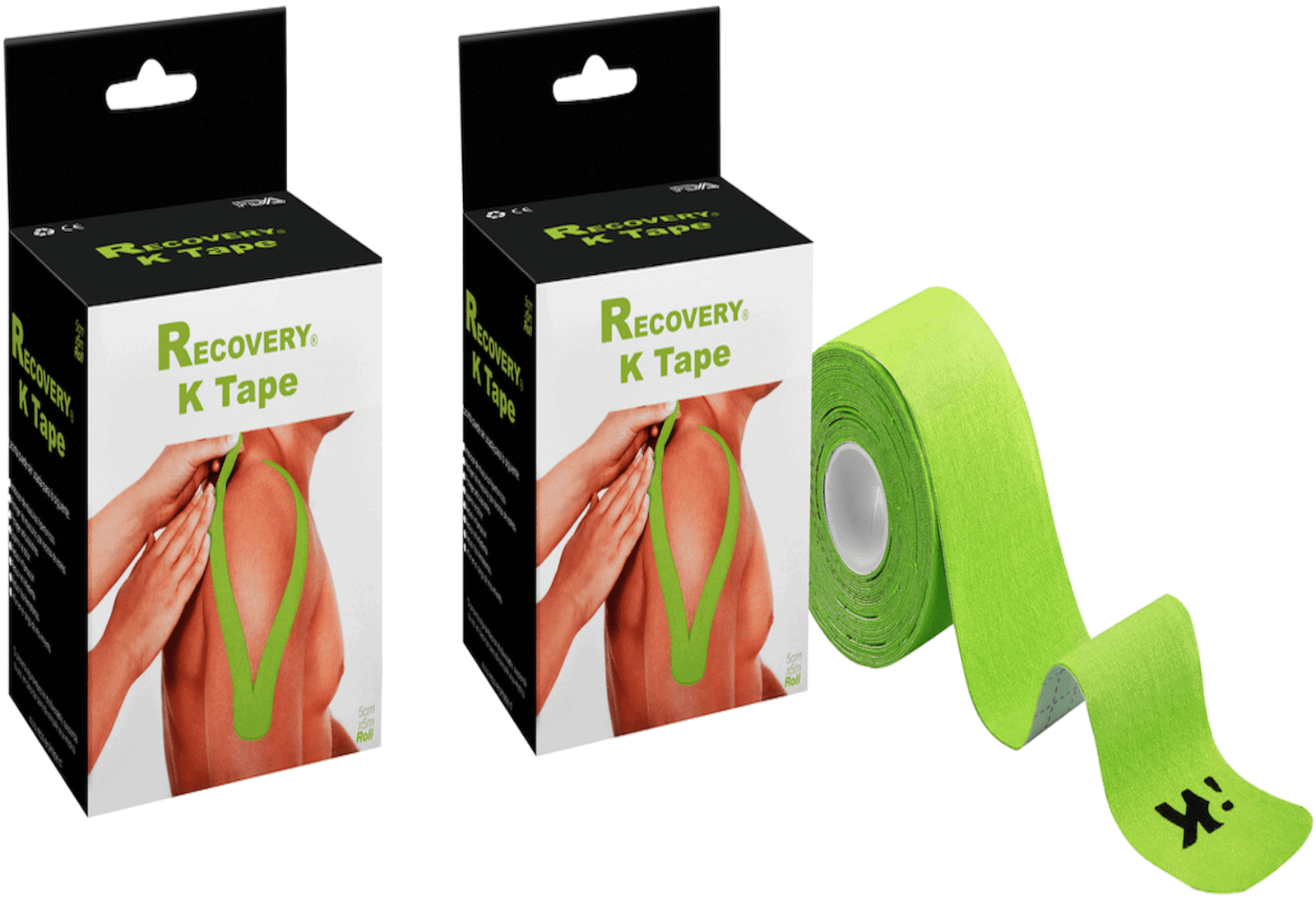 Duo Pack K Tape Recovery Verde 5 cm x 5 m - 40 Tiras Precortadas - Recovery Chile