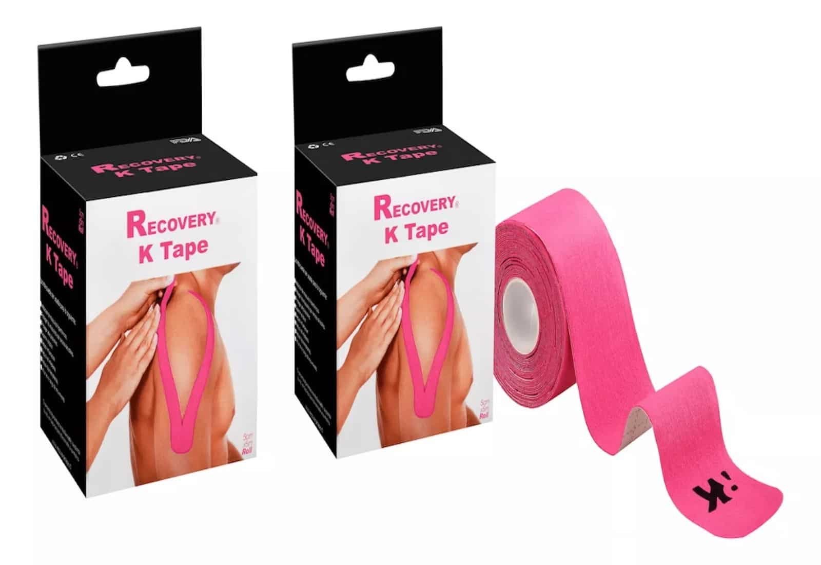 Duo Pack K Tape Recovery Rosado 5 cm x 5 m - 40 Tiras Precortadas - Recovery Chile