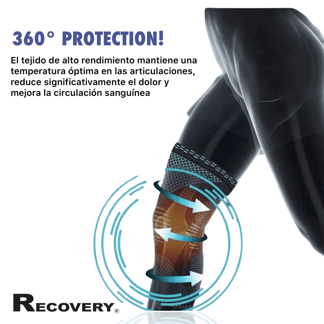 Rodillera Recovery con Soporte Lateral Ajustable - Gris