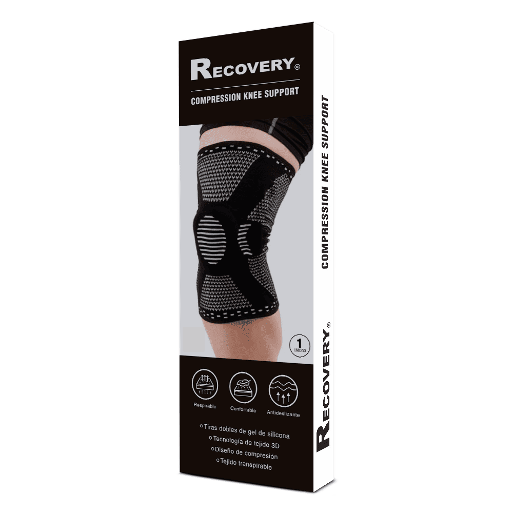 Rodillera Recovery con Soporte Lateral Ajustable - Gris
