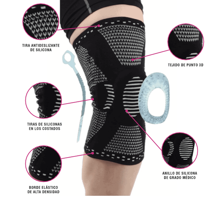 Pack 2 Rodilleras Recovery con Soporte Lateral - Gris - Recovery Chile