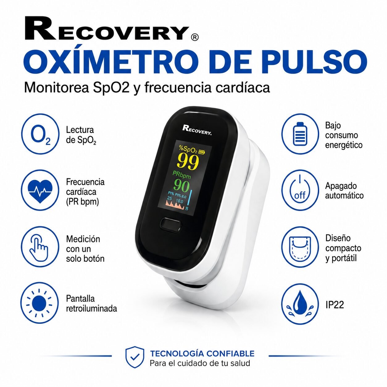 Oxímetro de Pulso Recovery Digital
