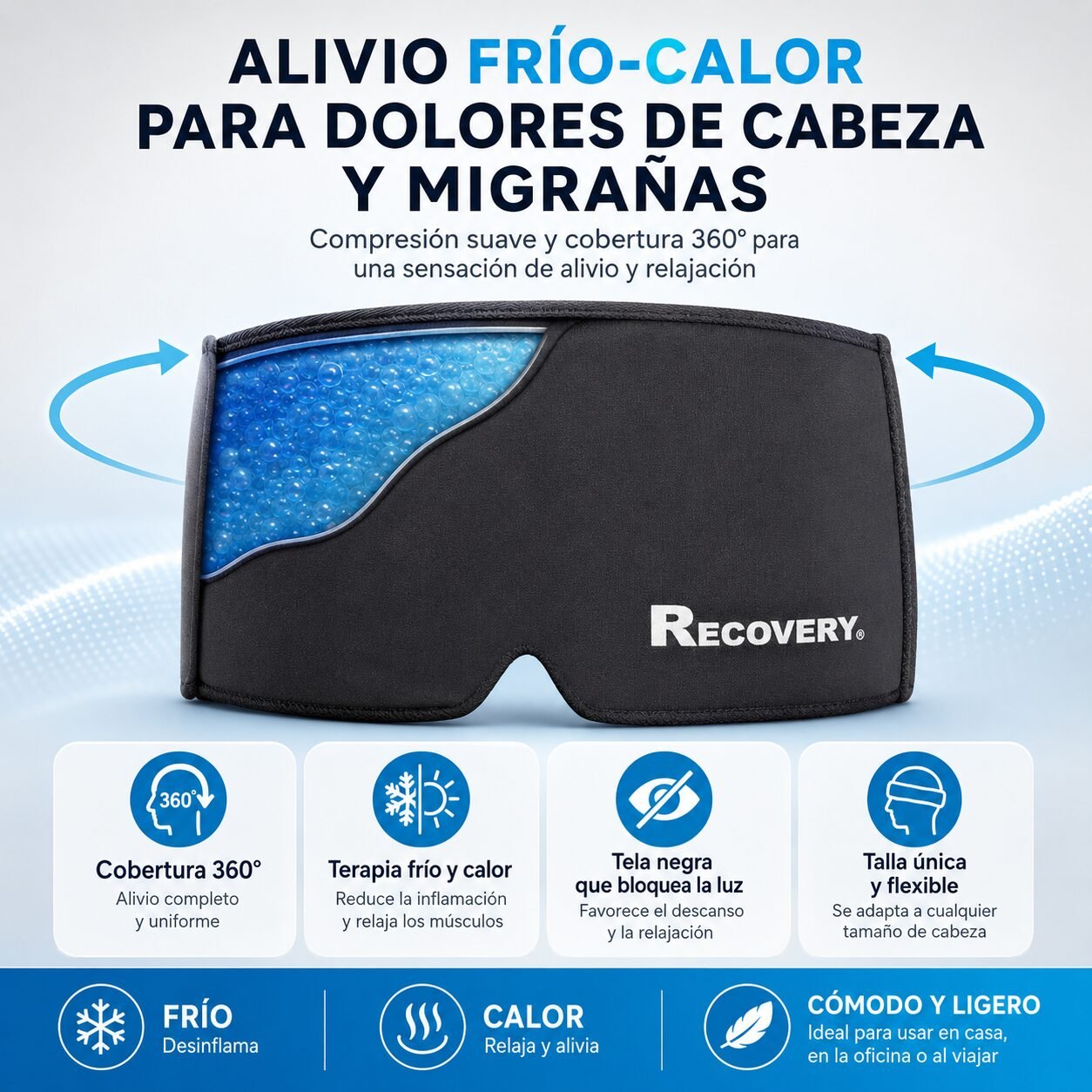 Gorro Gel Recovery 360° Frío/Calor para Migraña