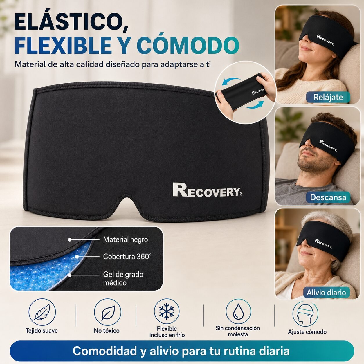 Gorro Gel Recovery 360° Frío/Calor para Migraña