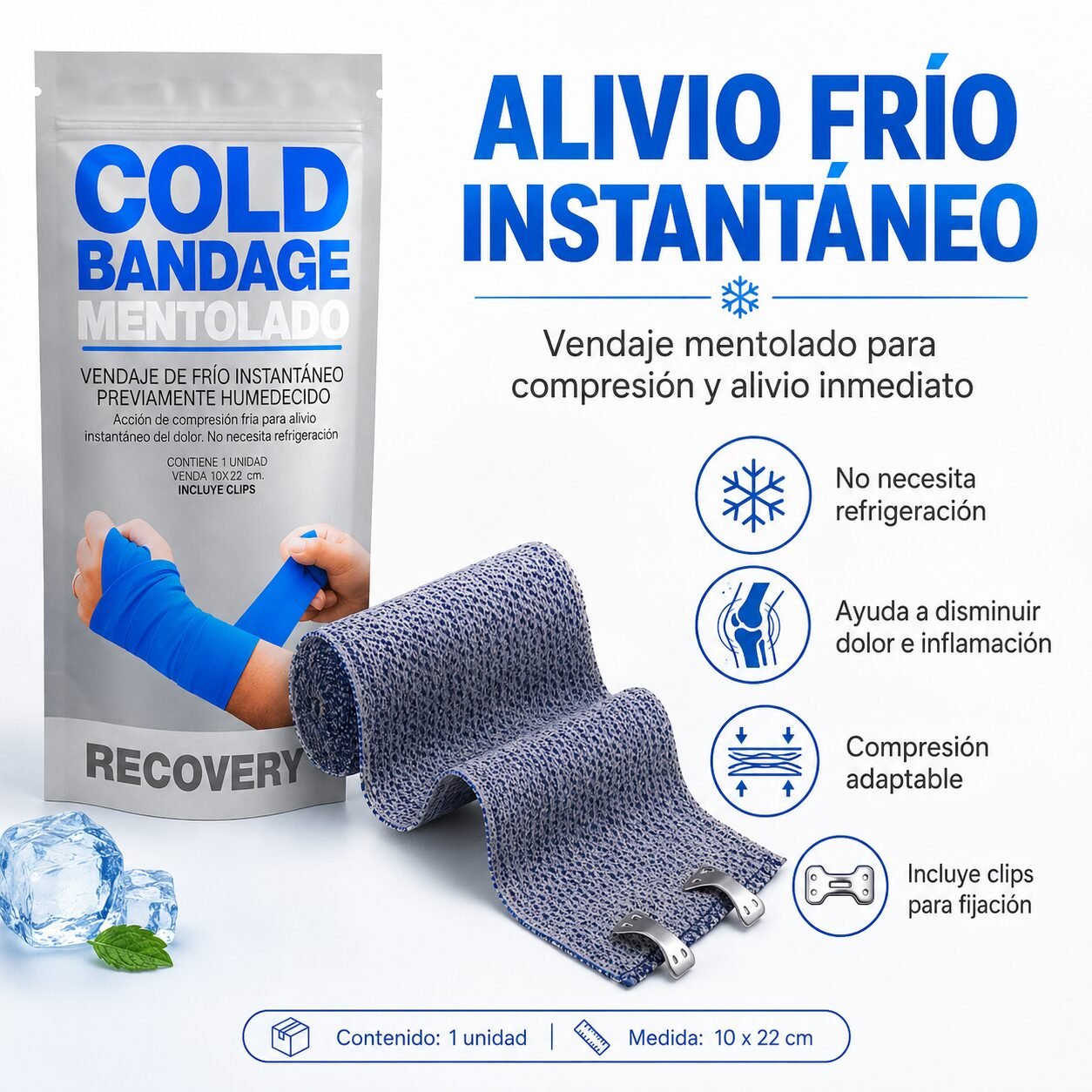 Duo Pack Venda Fría Recovery 10 cm x 122 cm