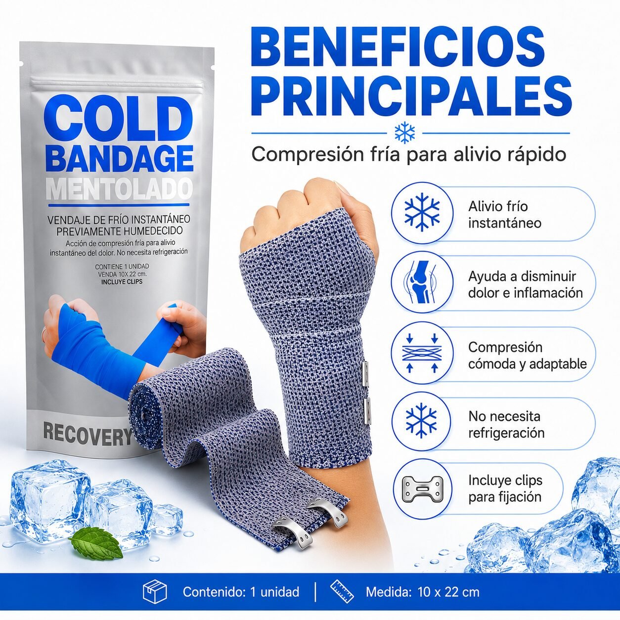 Duo Pack Venda Fría Recovery 10 cm x 122 cm