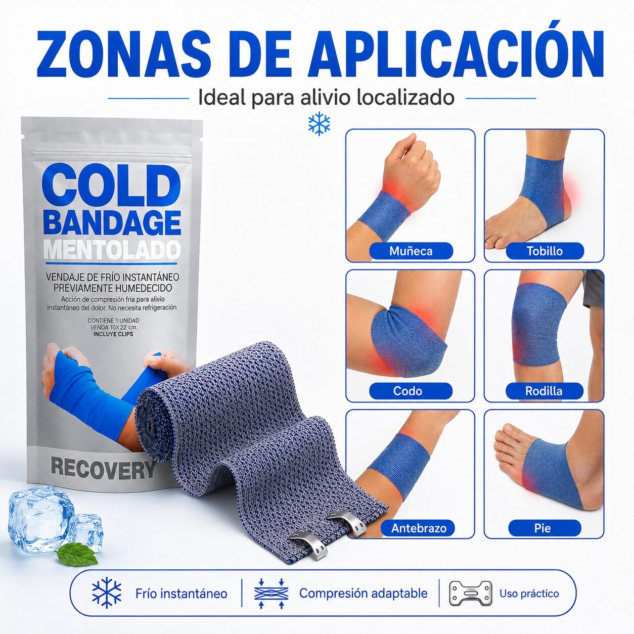 Duo Pack Venda Fría Recovery 10 cm x 122 cm