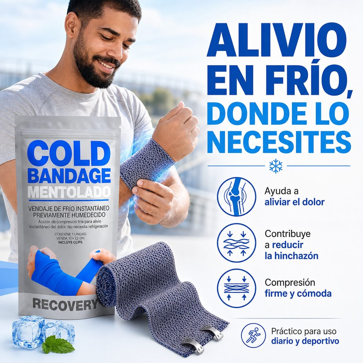 Duo Pack Venda Fría Recovery 10 cm x 122 cm