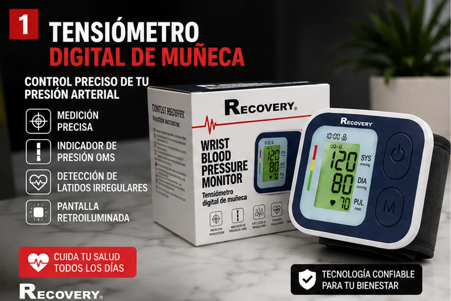 Tensiómetro Digital de Muñeca Recovery
