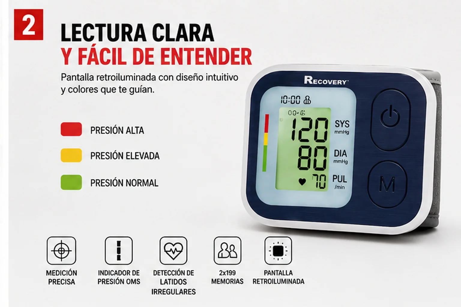 Tensiómetro Digital de Muñeca Recovery