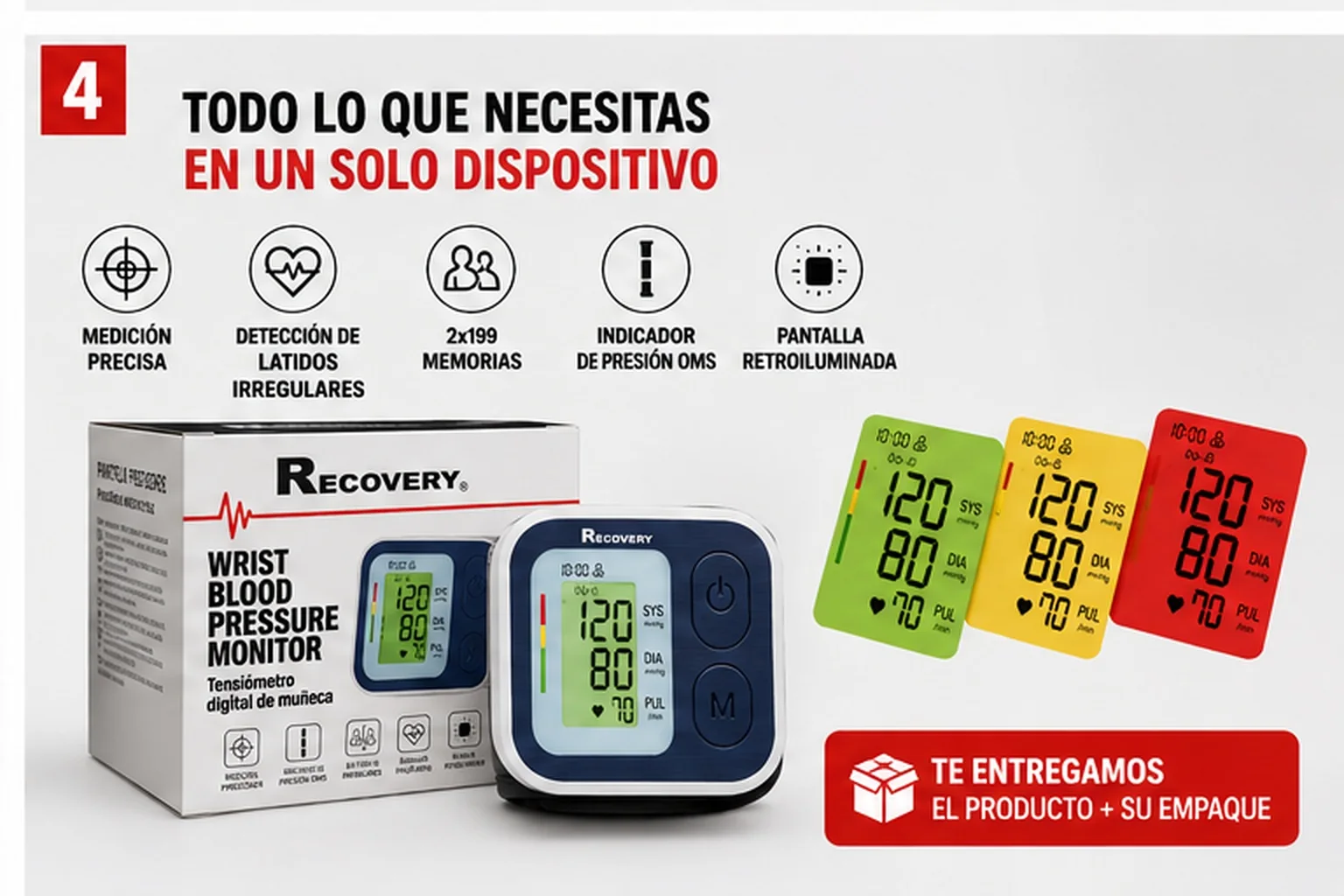 Tensiómetro Digital de Muñeca Recovery