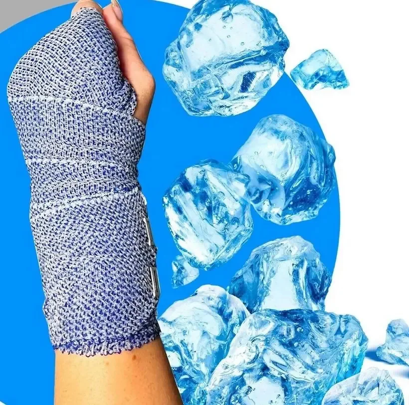 Venda Fría Recovery 10 cm x 122 cm – Compresión Fría — ejemplo de aplicación localizada