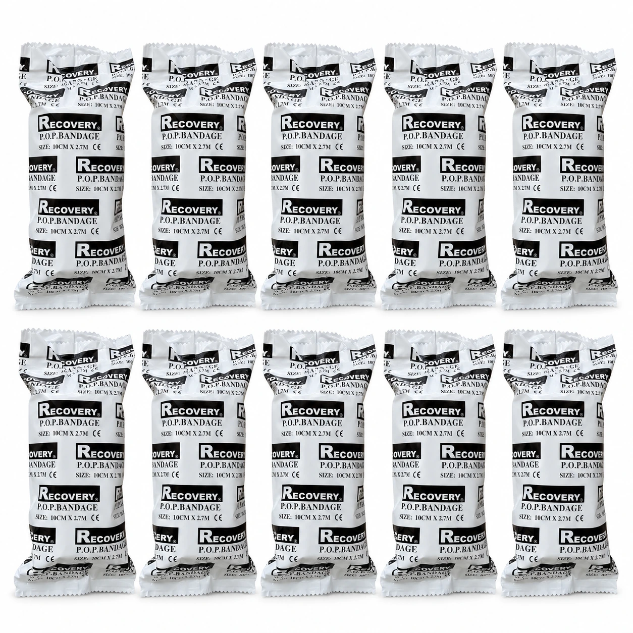 Pack 10 vendas de yeso Recovery · 10 cm - Recovery Chile