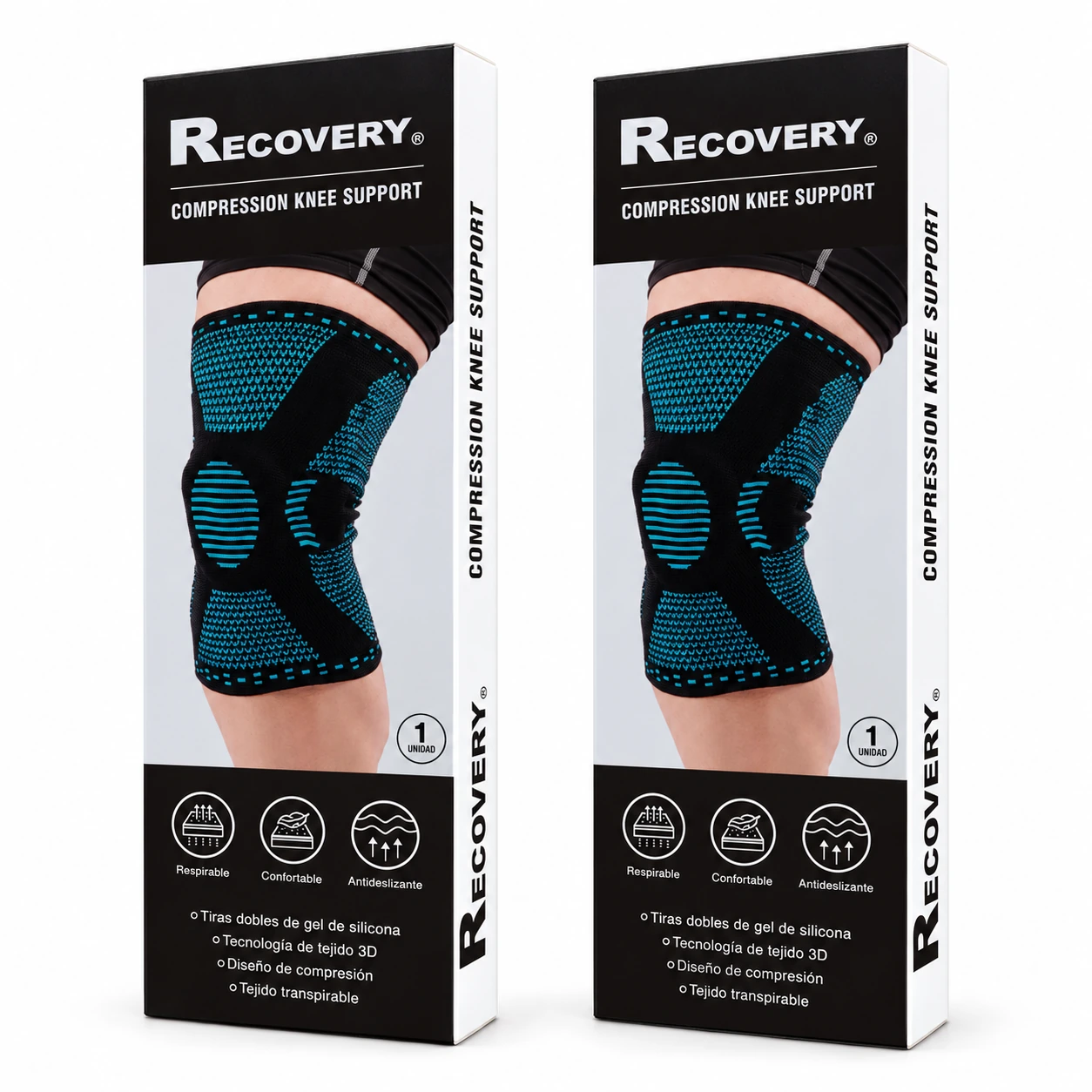 Pack 2 rodilleras Recovery · celestes - Recovery Chile