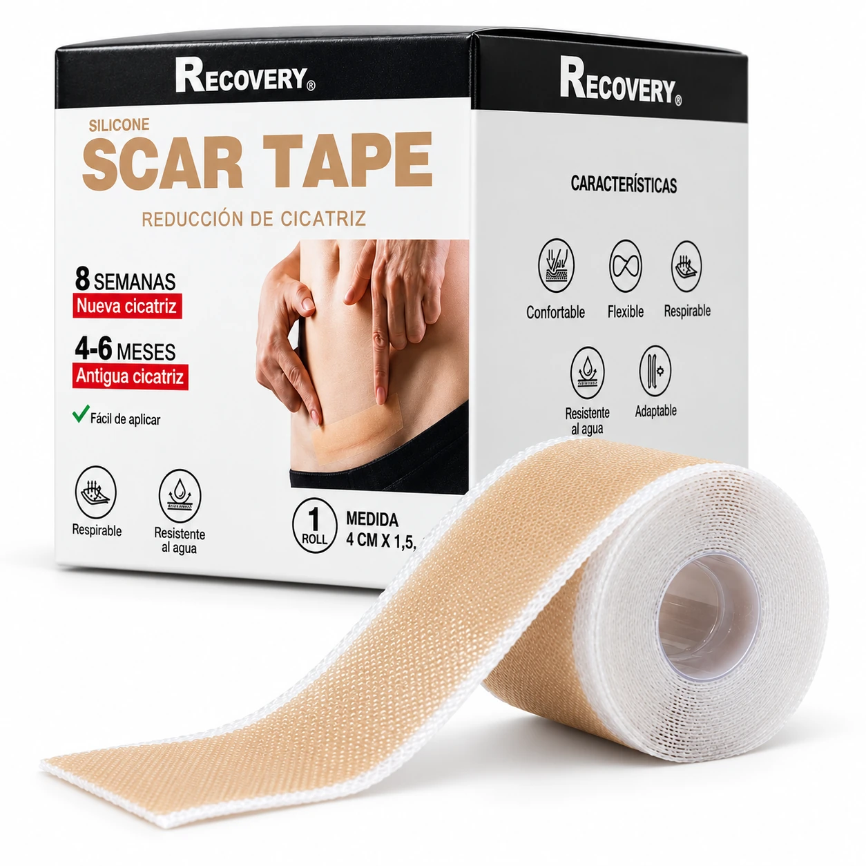 Tape de silicona Recovery, empaque Recovery
